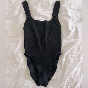 Brand new black Hunza G domino one piece swimsuit